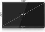 SYLVOX 15.6 inch smart television folded completely flat under a white kitchen cabinet.