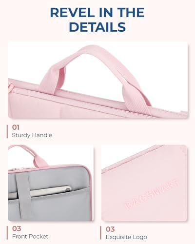 BAGSMART shockproof water resistant laptop sleeve close up on quilted texture