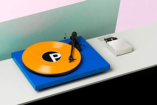 Pro-Ject Phono Box S2 ultra-compact phono preamplifier angled view showcasing the metal sandwich enclosure.