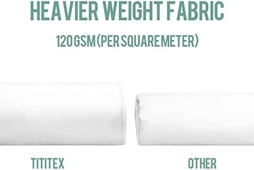 Packaging view of the authentic USA imported Tititex sage green eucalyptus bath curtain set with hooks.