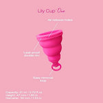 Intimina Lily Cup One packaging showing the beginner-friendly starter cup branding.