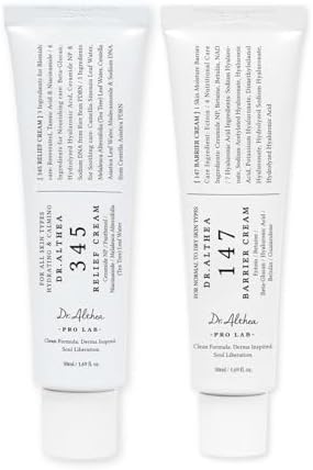 Dr.Althea Dual Cream Set front packaging view showing both 345 and 147 tubes for Korean skincare routine.