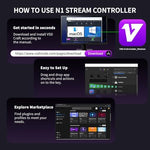 White TreasLin macro keyboard connected to professional streaming setup
