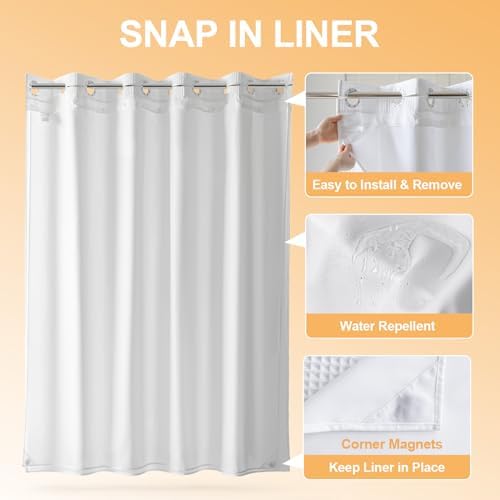 River Dream premium waffle weave bathroom curtain demonstrating water repellent fabric protection