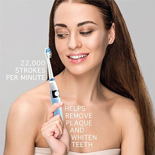 Pursonic S53-BL sonic toothbrush handle showing battery compartment and premium power button