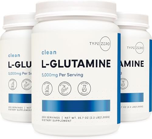 Type Zero L-Glutamine powder used in a protein smoothie