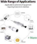 Tonton 5521 male to female power adapter cord compatible with LED strip lights and monitors.