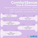 VWELL silicone wand with hands-free suction base attached to smooth surface