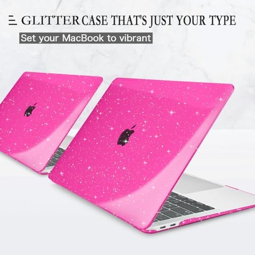 Premium glitter star pattern plastic laptop case showing side port accessibility