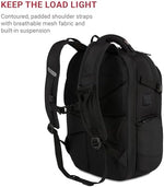Detailed view of the SwissGear collapsible internal shoe compartment showing side zipper access separate from tech storage