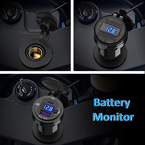 Qidoe dual port motorcycle fast charger showing type c power delivery socket