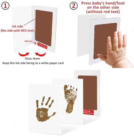 Detailed view of the four blank white imprint cards included in the USA imported baby keepsake package.