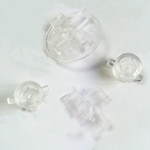 JMXLDS Gameboy Classic DMG-01 replacement buttons and D-pad clear white pack front view