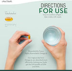 Authentic imported Maxi Health omega 3 wild caught fish oil supplement bottle angled presentation