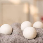 Six premium New Zealand sheep wool dryer spheres for laundry care