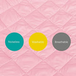 Three layer quilted padding structure of the pink toddler bed sheet