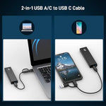 Full product package of the Xiaobi M.2 external drive reader showing included Type-C connection cables.