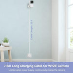 Weatherproof extension cable connecting to a surveillance camera outdoor mounting station on a brick wall