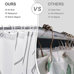 Packaging details of Punkray bathroom accessories set showing included curtain hooks.