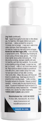 Lice No More lice killing solution label details