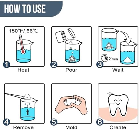 BwondMand reusable thermal beads shaped into a temporary false tooth for filling dental gaps.