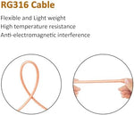 Silver plated copper conductor detail on coaxial cable