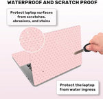 Waterproof and scratch resistant notebook protector sticker being trimmed to size