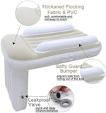 Comfortable flocking fabric texture close up on the Gemgo inflatable airplane mattress.