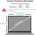 Surface Laptop 7 with Megoo tempered glass displaying high clarity