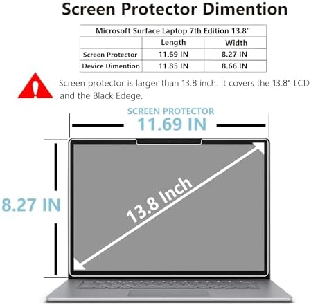 Surface Laptop 7 with Megoo tempered glass displaying high clarity