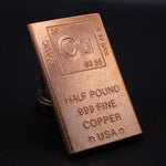 Close up shot of atomic number twenty nine copper detail