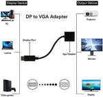 Cableader DP male to VGA female converter showing the secure latches on the DisplayPort interface side.