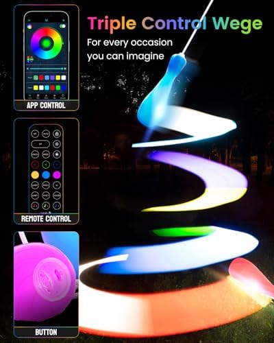 Close up of Poiloves LED flow arts prop silicone material