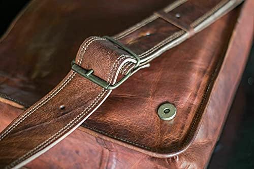 Cuero vintage leather tablet bag open full flap view
