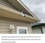 WiTi stainless steel camera bracket showing universal compatibility plate for outdoor cameras