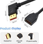 Duttek 6 inch short displayport extension cable gold plated male end