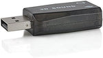 VizGiz multi-pack external stereo sound adapter demonstrating direct headphone connection capabilities.