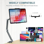 Houele foldable desk mount holding a large drawing tablet in portrait orientation on an office desk