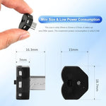 Quivico compact RGB light showing exact dimensions and USB-C connection port