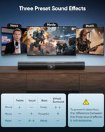 Saiyin soundbar with remote control and connection cables
