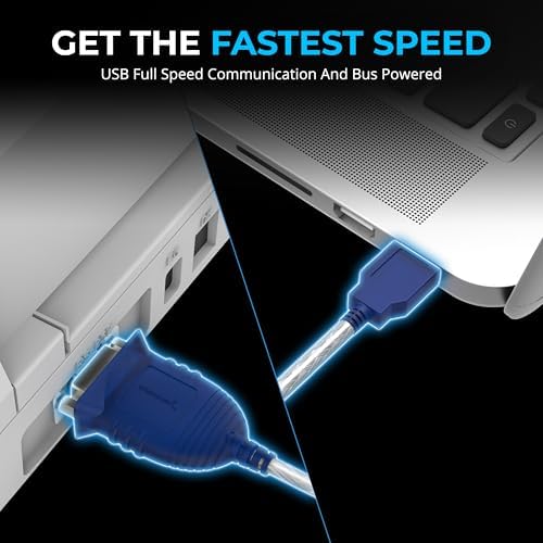 SABRENT Usb 2.0 To Serial (9-Pin) Db-9 Rs-232 Converter Cable, Prolific Chipset, Hexnuts -, [Windows 10/8.1/8/7/Vista/Xp, Mac Os X 10.6 And Above] 2.5 Feet (Cb-Db9P), Blue - Image 5