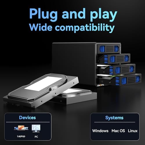 Cenmate active cooling external hard drive enclosure showing dual silent fans setup