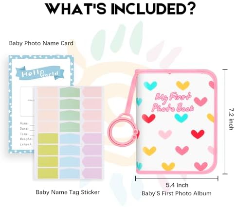 Niselity infant picture book with four by six inch photo slots and rounded safe edges