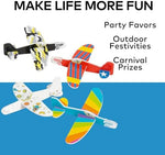 Assembled black and white camouflage foam glider toy for kids outdoor birthday party favors.