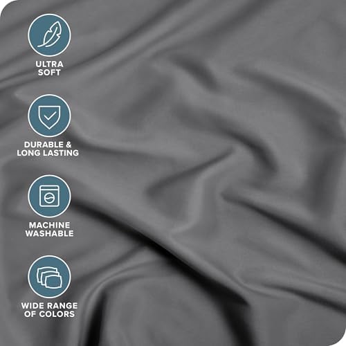 Bare Home grey queen fitted sheet set folded