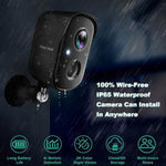 Vision Well battery powered surveillance camera mounted on an outdoor brick wall demonstrating wire free installation