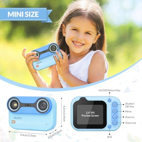 Mafiti Kids Waterproof Camera Underwater Camera 10FT with 32GB Card Gifts for Boys Floatable Pool Toys for Kids Age 4-12 26MP Photos 1080P HD Videos Children Selfie Digital Camera Blue - Image 7