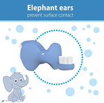 Dr. Brown's elephant toothbrush demonstrating hygienic ear rest feature