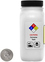 Close up of the wide mouth opening and black cap seal on the high purity chemical reagent bottle.