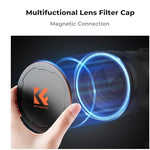 Aviation-grade aluminum 82mm lens cap by K&F Concept designed for camera lens safety